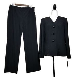 KASPER Black Pant Suit Embellished